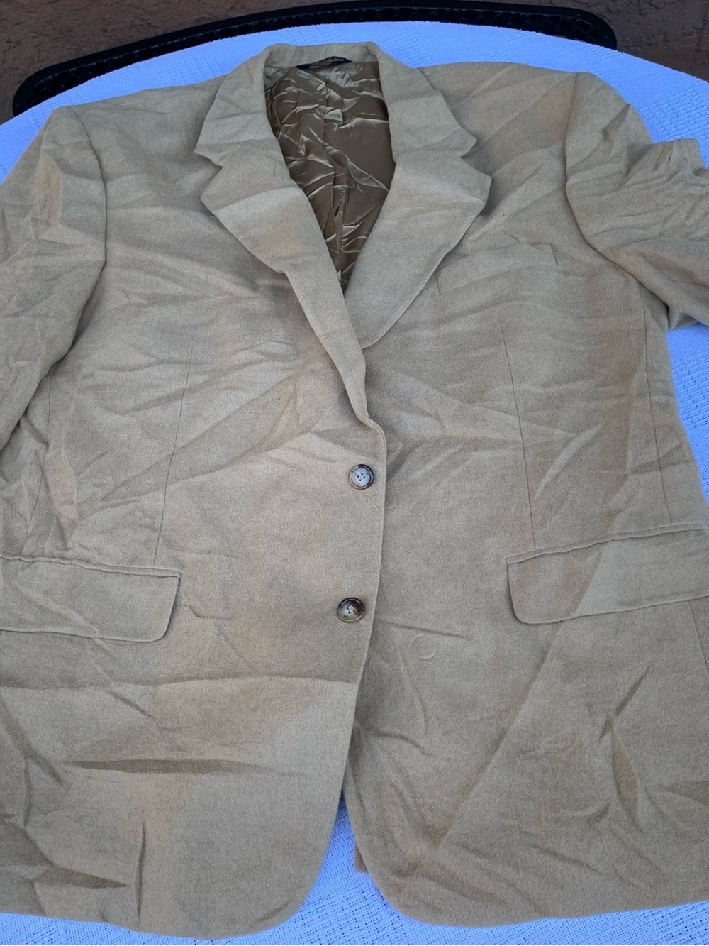 Vintage Brooks Brothers 100% Camel Hair Blazer — Tan/Camel 2-Button Sport Coat,